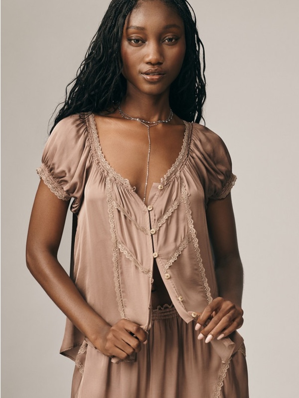 Anthropologie Amber Short Sleeve Silk Too